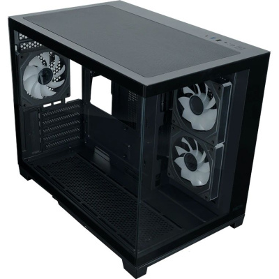 ������ XASTRA QW500M 3ARGB-C10-UC Black mATX/Aquarium/Screewless/3x120mm ARGB PWM FM fans/Argb+PWM HUB 10port/Type-C/ QW500M-3FM12A-C10-UC