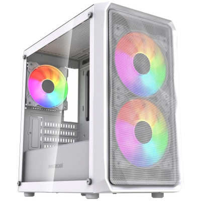 ������ Powercase Mistral Micro A3W ARGB V2, Tempered Glass, 2x 140mm ARGB PWM+1x 120mm ARGB PWM, �����, mATX  (CMMAW-A3-V2)