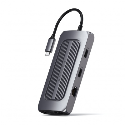 ���-������� Satechi Type-C Multiport MX Adapter (USB 3.0, 2xUSB Type-C, 2xHDMI, RJ-45, SD, micro-SD, Mini jack), ����� ������ ST-UCMXAM