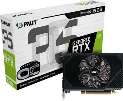  Palit NVIDIA GeForce RTX 3050 6Gb StormX OC (NE63050S18JE-1072F)