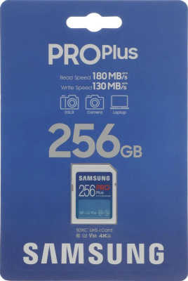 ���� ����� SDXC 256GB Samsung MB-SD256S Pro PLUS V30 w/o adapter