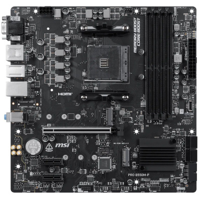 ����������� ����� MSI PRO B550M-P, Socket AM4, AMD B550, mATX, Ret
