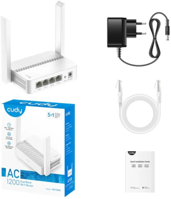 Wi-Fi ������ CUDY WR1200E, Wi-Fi 5, AC1200, 2.4/5���, 3 LAN, �����