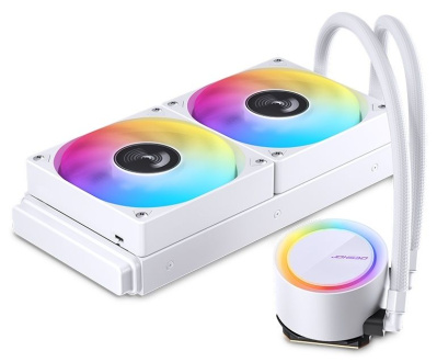    JONSBO TG-240 ARGB White LGA 2011/1700/1200/115X/AM5/AM4 (TDP 260W, ARGB FAN and PUMP, PWM, DUAL FAN 120mm, ) RET