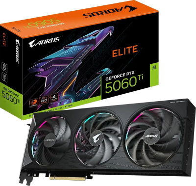  Gigabyte NVIDIA GeForce RTX 5060 Ti Aorus Elite OC 16Gb (GV-N506TAORUS E-16GD 1.0) Ret