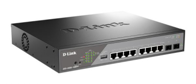 ������������� L2 ���������� D-Link DSS-200G-10MPP/A1A � 8 ������� 10/100/1000Base-T � 2 ������� 1000Base-X SFP (8 ������ PoE 802.3af/at/bt, PoE-������ 242 ��, ��������� �� 250 �)