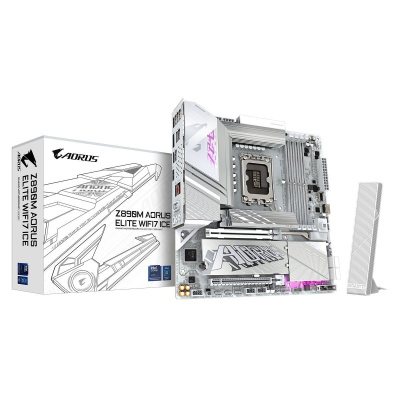 ����������� ����� Gigabyte Z890M AORUS ELITE WF7 ICE, LGA1851, Intel Z890, mATX, RTL