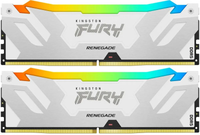   Kingston 32GB 6400MT/s DDR5 CL32 DIMM (Kit of 2) FURY Renegade RGB White XMP (KF564C32RWAK2-32)
