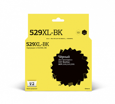 T2 LC-529XL-BK �������� T2 (IC-B529XL-BK) ��� Brother DCP-J100/J105/J200, ������