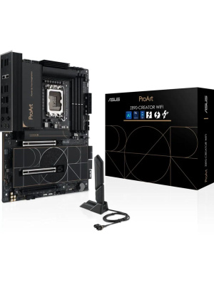 ����������� ����� ASUS PROART Z890-CREATOR WIFI, LGA1851, Z890, 4*DDR5, 4*SATA, 5*M.2, 6*USB 3.2, 1*USB 2.0, Type-C, 3*PCIx16, DP+HDMI, ATX; 90MB1JD0-M0EAY0