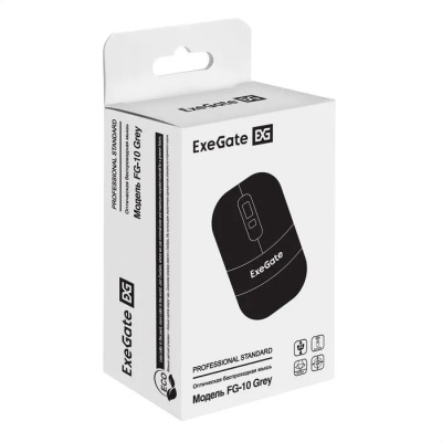 Exegate EX298895RUS ������������ ���� ExeGate Professional Standard FG-10 Grey (���������� 2,4 ���, USB, ����������, 1200dpi, 4D, 4 ������ � ������ ���������, ������, ����� �������, RTL)