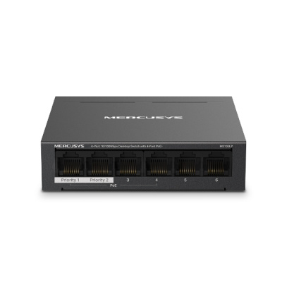 ���������� ���������� Mercusys MS106LP � 6 ������� 10/100 ����/� (4 ����� PoE+)