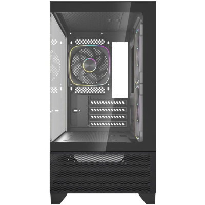 ������ Powercase Vision Micro M4B, Tempered Glass, Type-C, 3x 120mm ARGB PWM Fan, ������, mATX  (CVMM4B-A3)