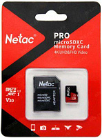   64Gb MicroSD Netac P500 Extreme Pro + SD adapter (NT02P500PRO-064G-R), retail
