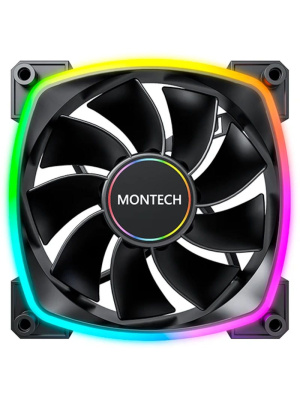 �������� ������������ (3 ��.) Montech RX120 PWM Reverse Black / 120mm, 4pin PWM, 3pin ARGB, 800-1600RPM, 59.0CFM, 27.0dBA, Rifle bearing / RX120B3P