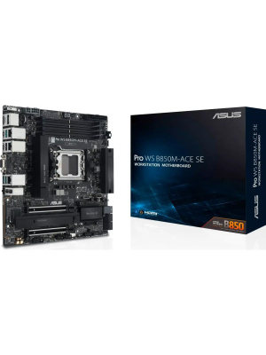 ����������� ����� ASUS PRO WS B850M-ACE SE, B850, AM5, 4*DDR5, 4*SATA, 2*M.2, 1*USB 3.2, 6*USB 2.0, Type-C, 2*PCIx16, HDMI, mATX; 90MB1MN0-M0EAY0