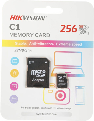 ���� ����� microSDHC 256Gb Class10 Hikvision HS-TF-C1(STD)/256G/Adapter + adapter