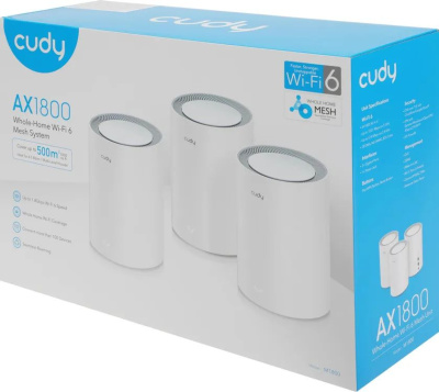��������� Mesh ������ CUDY M1800(3-Pack), Wi-Fi 6, AX1800, 2.4/5���, �����