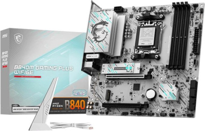 ����������� ����� MSI B840M GAMING PLUS WIFI6E, SocketAM5, AMD B840, mATX, Ret