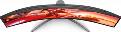 ������� AOC 48.8", VA, UltraWide, 5120�1440, ���������, 4 ��, 165 ��, AMD FreeSync Premium Pro, nVidia G-Sync Compatible, 400 ��/�2, 178�/178�, 3xHDMI, DisplayPort, USB Type-C, ��������, ������