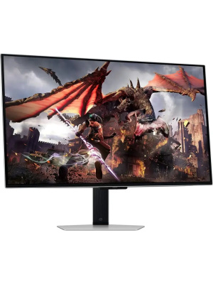 ������� SAMSUNG Odyssey OLED G8 G80SD S32DG800SI 32" UHD Smart OLED, 3840x2160, 240Hz, 0,03ms, 250�d/m, 1500000:1, HDR10 | 2xHDMI(2.1), DP(1.4), 2xUSB3.0 | HAS, Pivot, Swivel, InPSU, Speakers, Vesa 100, Silver