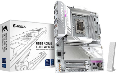 ����������� ����� Gigabyte B860 AORUS ELITE WIFI7 ICE ATX, Intel B860, LGA 1851, Ret
