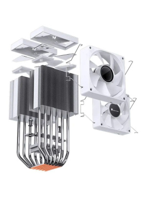 ����� JONSBO CR-1400 DV2 White LGA1700/1200/115X/AM5/AM4 (TDP 220W, PWM, 92mm ARGB Fan*2, 6 �������� �������, �����, 4-pin) Retail