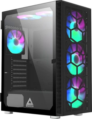������ Montech X3 GLASS Black / ATX / 3x140mm & 3x120mm FRGB fans / X3GB
