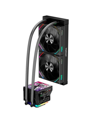 ������� �������� ���������� 1STPLAYER F.A.S.T. FT-240 Black / 2x120mm ARGB fans, 250W TDP, 3.95" LCD screen / FT-240-BK