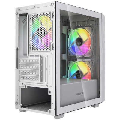 ������ Powercase Mistral SM04 ARGB, Tempered Glass, Front Nylon Filter, 3x120mm ARGB PWM fans, �����, mATX  (CMMSM04W-A3)