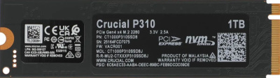 ������������� ���������� SSD Crucial P310 1TB PCIe Gen4 NVMe 2280 M.2 SSD CT1000P310SSD8