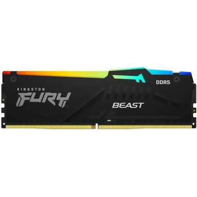 ����������� ������ Kingston DDR5 32Gb 5200MHz pc-41600 Fury Beast RGB Black CL40 (KF552C40BBA-32)