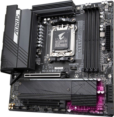 ����������� ����� Gigabyte B650M AORUS ELITE SocketAM5 AMD B650 mATX AC`97 8ch(7.1) 2.5Gg RAID+HDMI+DP