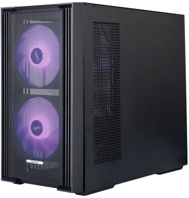 ������ 1STPLAYER AU6 ARGB Black / mATX / 2x140mm & 3x120mm ARGB fans / AU6-BK-2FA7-14-2FA7R-1FA7