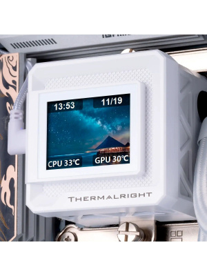 ������� ���������� ��� ���������� Thermalright Frozen Warframe SE 360 ARGB V2 (360mm, LED temp., White, ARGB/ Fans: 3x120mm, 68.9CFM, 28.2dBA, 2000RPM/ Pump height 59mm, Rad thickness 27mm/ S: 1851, 1700, 1200, 115X, AM5, AM4)
