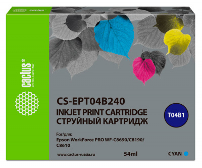 �������� �������� Cactus CS-EPT04B240 ������� (54��) ��� Epson WorkForce Pro WF-C8190, WF-C8690