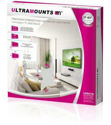 ��������� Ultramounts UM 867W 23-42" max 20�� VESA 200x200 ������� � ������