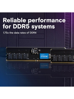 ����������� ������ Crucial by Micron DDR5-5600 64GB Kit (2x32GB)  UDIMM CL46 Black 1.1V, 1 Year Warr�nty