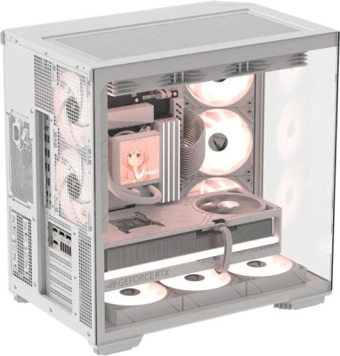 ����������� ������ Formula V Line Crystal Z7 PA White, ATX, TYPE-C*1, USB3.0*1, Front+Side Glass, SIDE 3x PERFORMANCE ARGB, REAR 2x PERFORMANCE ARGB