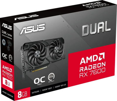  Asus AMD Radeon RX 7600 DUAL-RX7600-O8G-EVO 8 Dual, GDDR6, OC, Ret 90YV0LD0-M0NA00