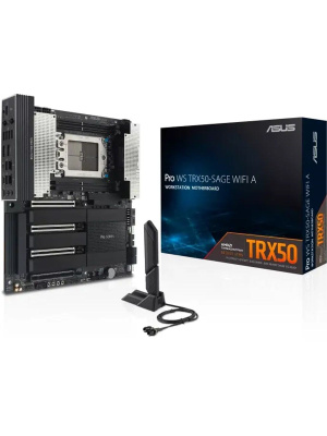 ����������� ����� ASUS PRO WS TRX50-SAGE WIFI A, AMD TRX50, 4*DDR5, 4*SATA, 3*M.2, 2 x SlimSAS, 6*USB 3.2, 1*USB 2.0,Type-C, DP, 4*PCIx16, CEB; 90MB1LE0-M0EAY0