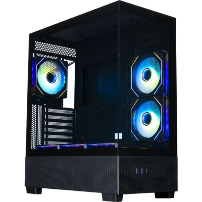 ������ XASTRA Q500 6ARGB-C10-UC Black ATX/Aquarium/Screewless/ 6x120mm ARGB PWM FM fans/Argb+PWM HUB 10port/ Type-C/ Q500-6FM12A-C10-UC