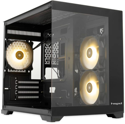      HSPD F330, Panoramic Mini-tower, Black, F330-TGBK-ARGB