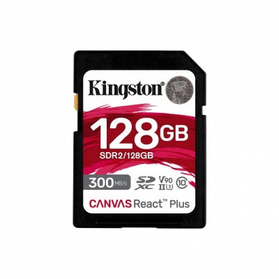   128Gb Kingston Canvas React Plus SDXC UHS-II U3 V90 (300/260 Mb/s)