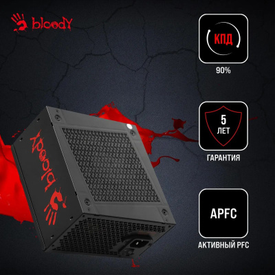 ���� ������� Bloody ATX 1000W BD-PS1000G 80+ gold (20+4pin) APFC 140mm fan 12xSATA Cab Manag RTL