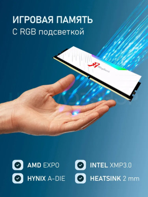 ������ ������ DDR5 Kingbank 32GB (2x16Gb) 6000MHz White Heatsink RGB / KRRW series / Hynix A-die CL28 (28-35-35-76) /K5.01.FLA5ED9301