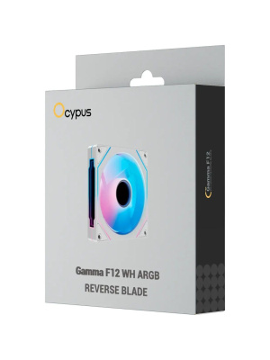 ���������� ��� ������� Ocypus Gamma F12 WH ARGB REVERSE BLADE, 120x120x25mm, 4-PIN PWM, 800-1600 RPM, 31 DBA MAX, HYDRO BEARING