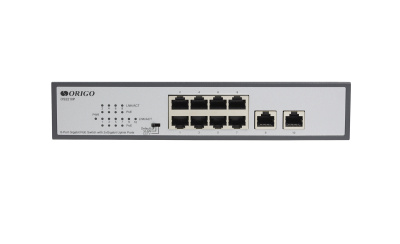 ������������� PoE-���������� ORIGO OS2210P/120W 8x1000Base-T PoE, 2x1000Base-T, PoE Budget 120W, Long-range PoE up to 250m, 19" w/brackets