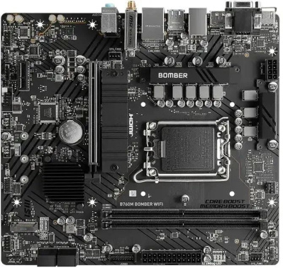 ����������� ����� MSI B760M BOMBER WIFI, Socket LGA 1700, Intel B760, mATX, Ret