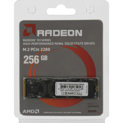 SSD ���������� AMD R3 Series Radeon R3MP30256G8 256��, M.2 2280, PCIe 3.0 x4, NVMe, M